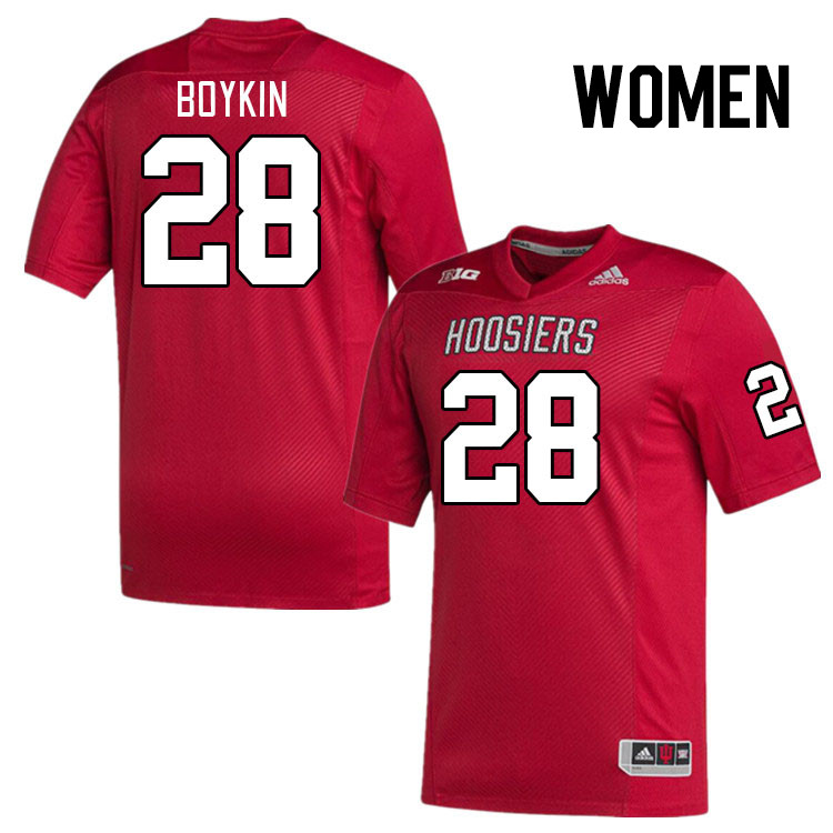 Women #28 Jaz Boykin Indiana Hoosiers College Football Jerseys Stitched Sale-Red